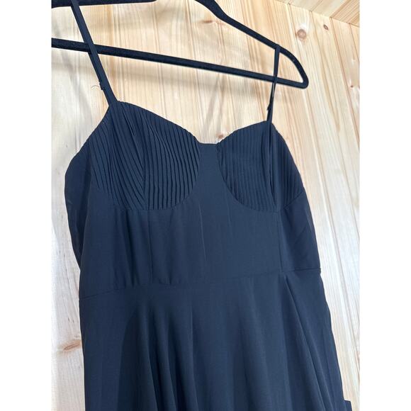 NWT Lulus Cause for Commotion Black Pleated Bustier Maxi Dress Bridesmaid Size L - Picture 4 of 8